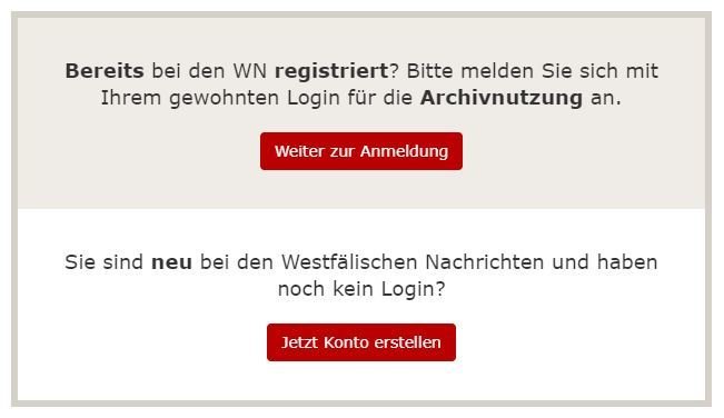 Login beim WN-Archiv