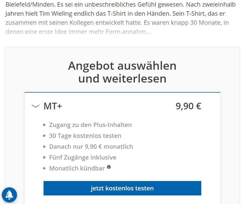 Neuerungen bei der Paywall