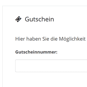 Screen der Gutscheinfunktion
